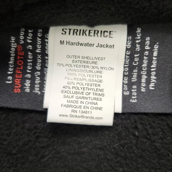 Striker ICE Men's Hardwater Gray/Black Jacket in Small With Sureflote Flotation - Picture 14 of 15